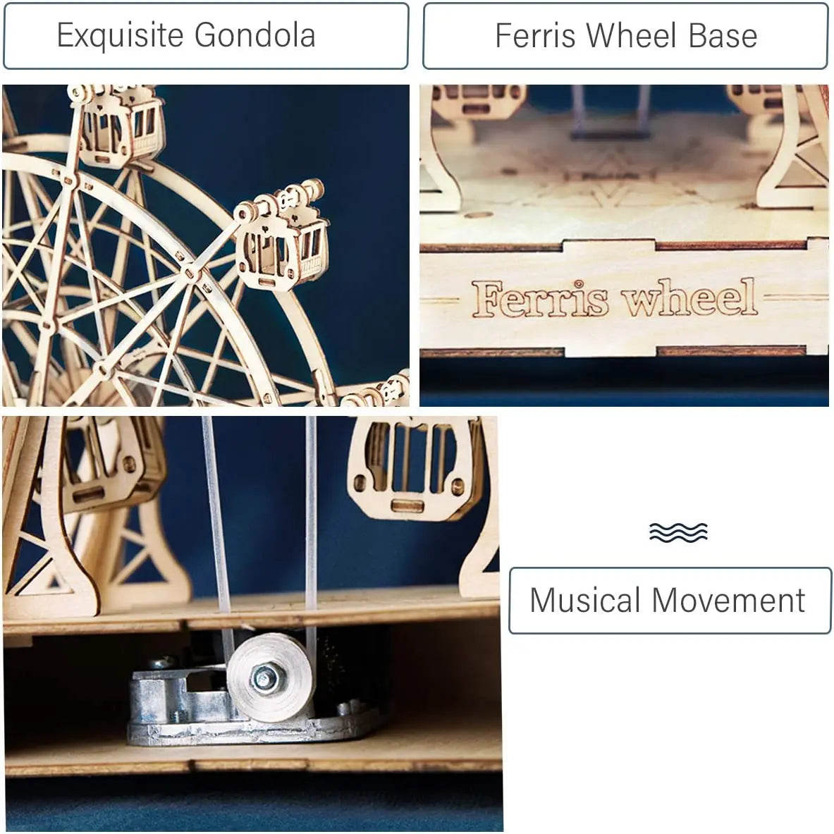 Melodic Ferris Wheel - 3D Wooden Model Modernible 