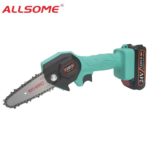 24V Portable Electric Pruning Saw Electric Saws Woodworking Electric Saw Garden Logging Mini Electric Chain Saw Lithium Battery Modernible 